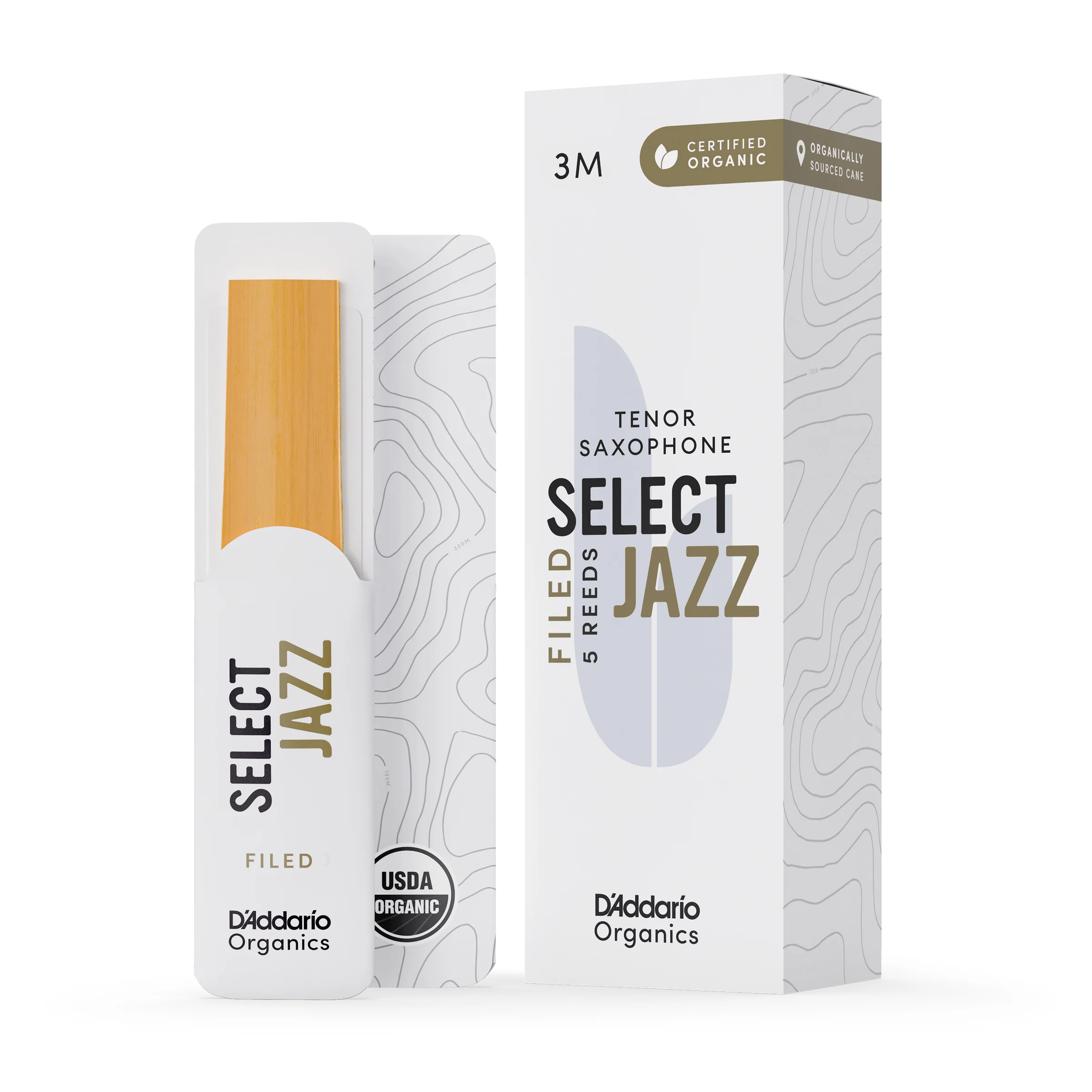 D'Addario Woodwinds Organic Select Jazz Tenor Saksafon Kamışı No:3 Medium küçük görsel 2