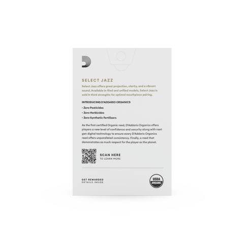 D'addario Woodwinds Organic Select Jazz Unfiled Alto Saksafon Kamışı - 3 Soft (10'lu Kutu) küçük görsel 2