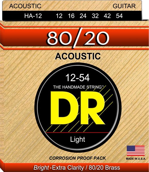 DR HA-12 Hi-Beam 80/20 Akustik Gitar Teli (Light 12-54)