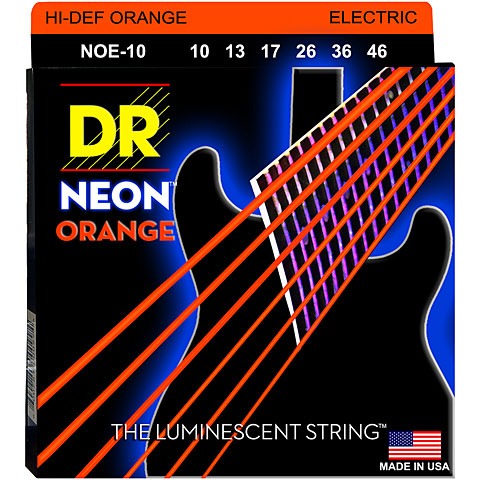 DR Neon Orange NOE-10 Medium Elektro Gitar Teli küçük görsel 2