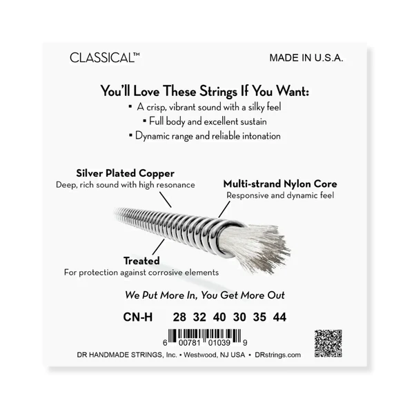 DR Nylon Classical Silver Plated Hard Tension CN-H Klasik Gitar Teli küçük görsel 2