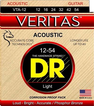 DR VTA-12 Veritas Akustik Gitar Teli (Light 12-54) küçük görsel 2