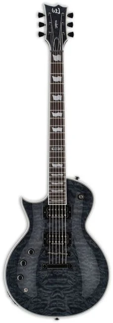 ESP LTD EC-1000 Piezo Quilted Maple Top See Thru Black Solak Elektro Gitar küçük görsel 2
