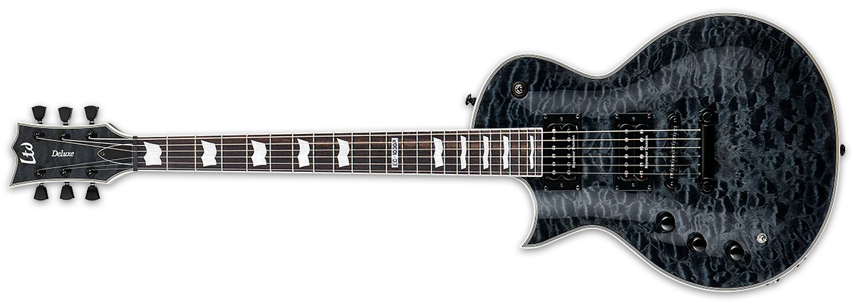 ESP LTD EC-1000 Piezo Quilted Maple Top See Thru Black Solak Elektro Gitar küçük görsel 6