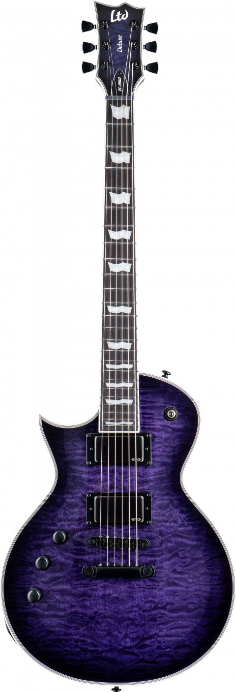 ESP LTD EC-1000 See Thru Purple Sunburst Solak Elektro Gitar küçük görsel 5