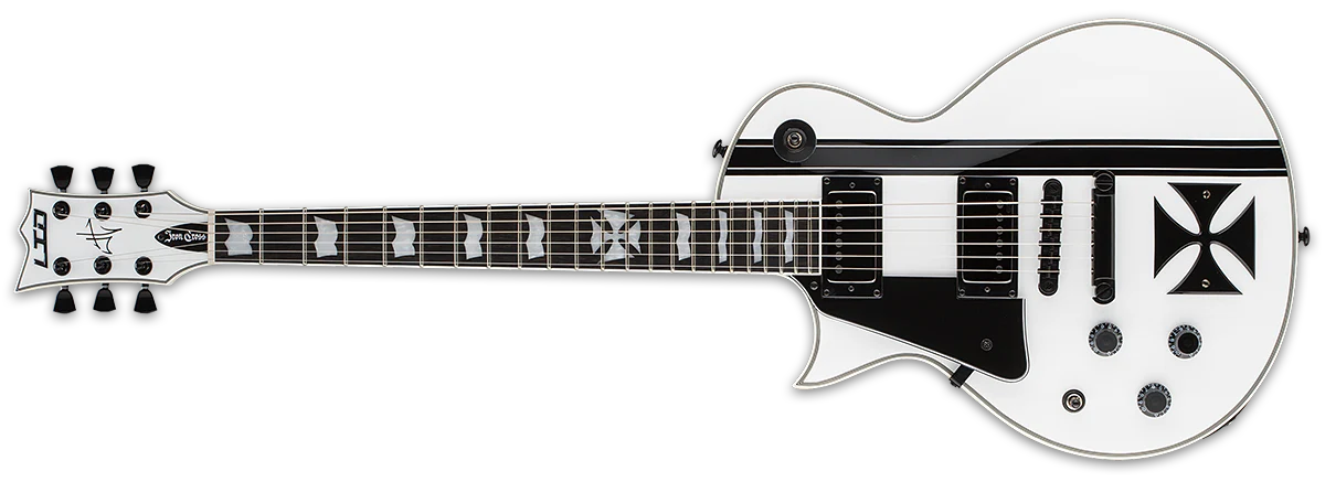 ESP LTD James Hetfield Signature Iron Cross Snow White Solak Elektro Gitar küçük görsel 2
