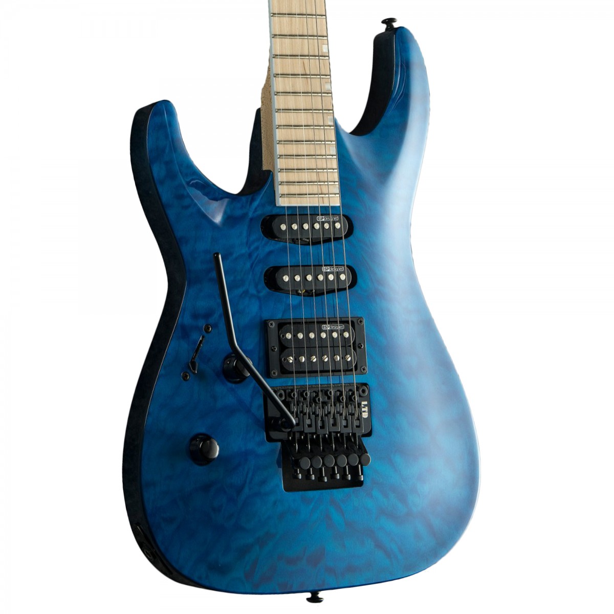 ESP LTD MH-203QM Elektro Gitar See Thru Blue - Solak küçük görsel 5