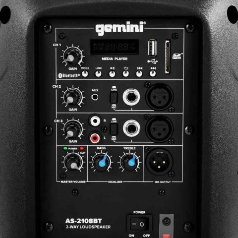 Gemini AS-2108BT 500 Watt Bluetooth Aktif Hoparlör küçük görsel 4