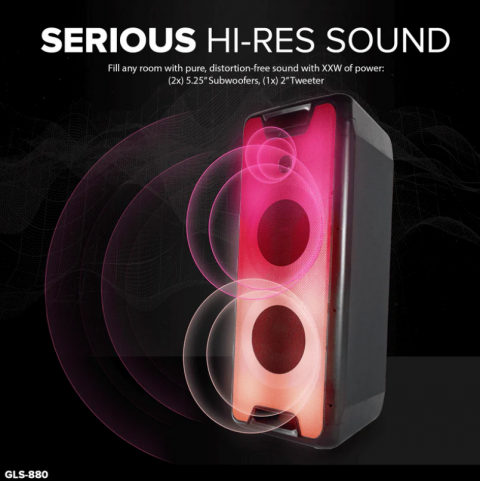 Gemini GLS-880 Taşınabilir Işıklı Bluetooth Hoparlör küçük görsel 2