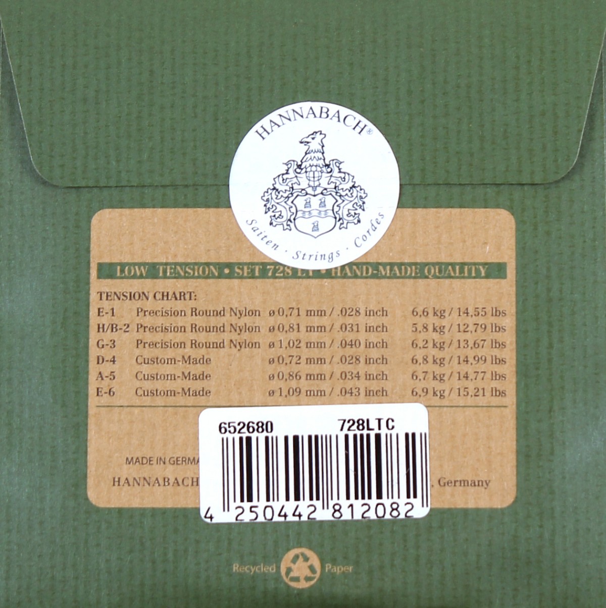 Hannabach 728LTC Custom Made Low Tension Klasik Gitar Teli küçük görsel 2