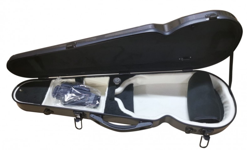 JS-201 Fiber Siyah Gri Noktalı 4/4 Keman Kutusu küçük görsel 8