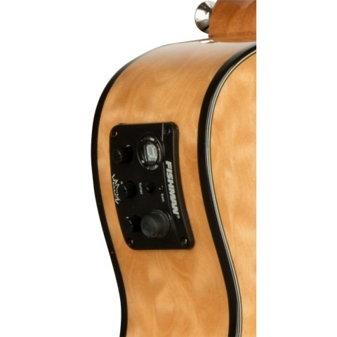 Lanikai QM-NACEC Quilted Maple Concert Preamp Elektro Ukulele küçük görsel 3