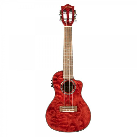 Lanikai QM-RDCEC Quilted Maple Concert Elektro Ukulele küçük görsel 7