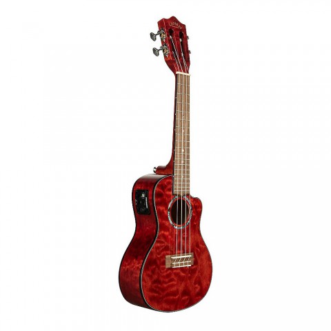 Lanikai QM-RDCEC Quilted Maple Concert Elektro Ukulele küçük görsel 8