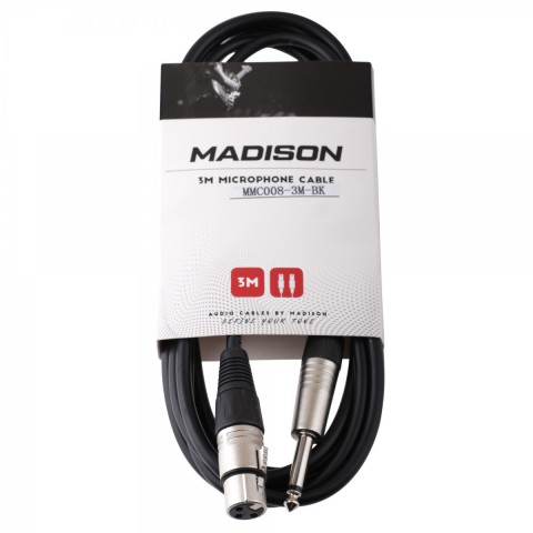 Madison Mikrofon Kablosu Çivi  Jack - XLR 3 Metre- SİYAH küçük görsel 2