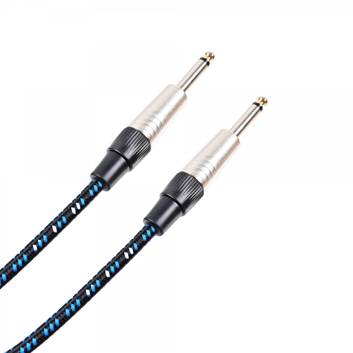 Madison Örgülü Kumaş Gitar Kablosu 6 Metre- SİYAH MAVİ ÇİZGİLİ küçük görsel 2