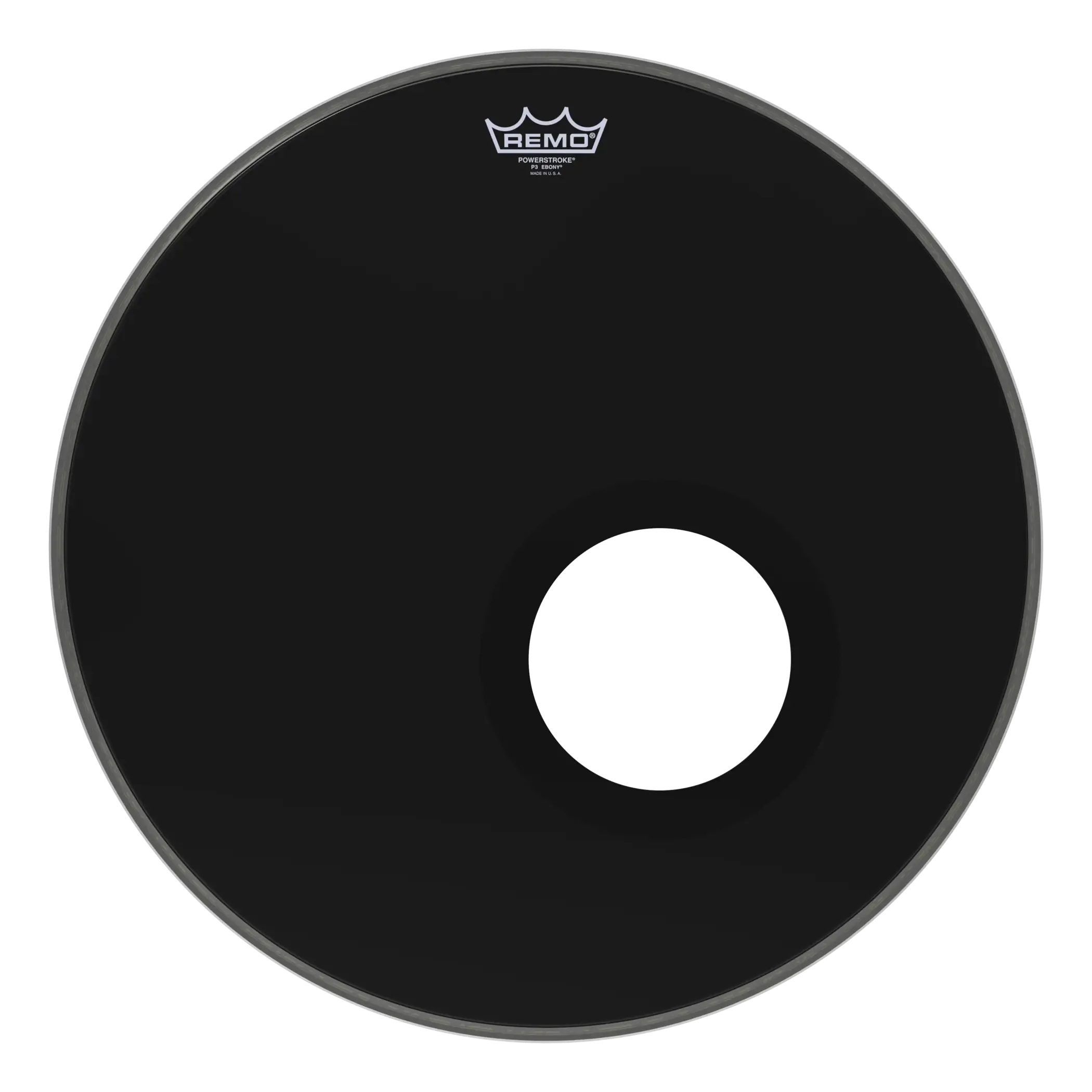 REMO POWERSTROKE® 3 EBONY® 20 İnç Siyah Delikli Bas Davul Derisi