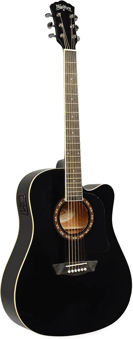 Washburn AD5CEB Siyah Elektro Akustik Gitar Paketi küçük görsel 5