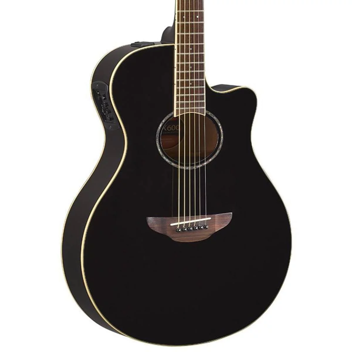 Yamaha APX600BL Thin-Line Cutaway Siyah Elektro Akustik Gitar küçük görsel 7